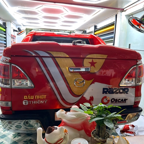  Wrap Đỏ Gold kết hợp tem sườn  Thương Hiệu Công Ty cho ẻm Mazda bt50