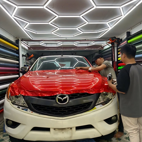  Wrap Đỏ Gold kết hợp tem sườn  Thương Hiệu Công Ty cho ẻm Mazda bt50