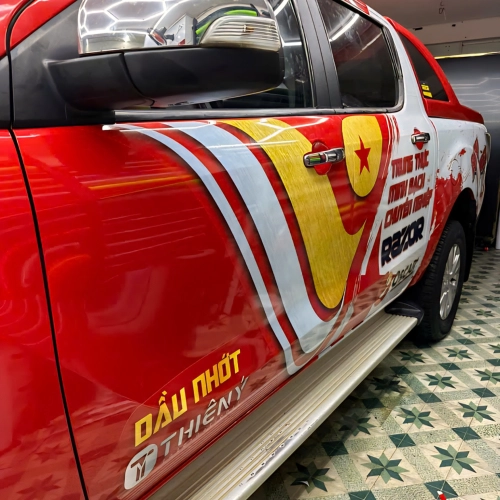  Wrap Đỏ Gold kết hợp tem sườn  Thương Hiệu Công Ty cho ẻm Mazda bt50