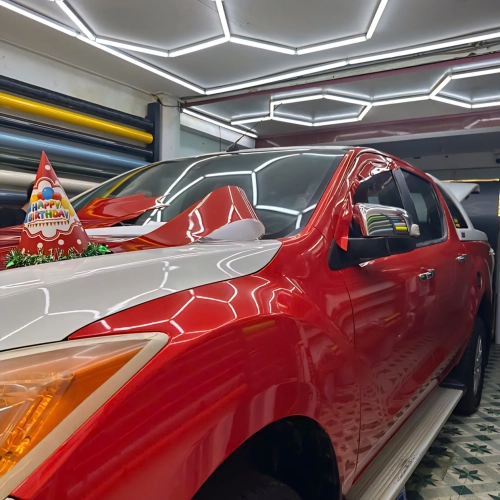  Wrap Đỏ Gold kết hợp tem sườn  Thương Hiệu Công Ty cho ẻm Mazda bt50