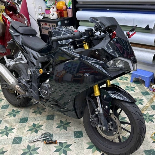 DEMON 150 Wrap Đổi Màu Đen kim tuyến 